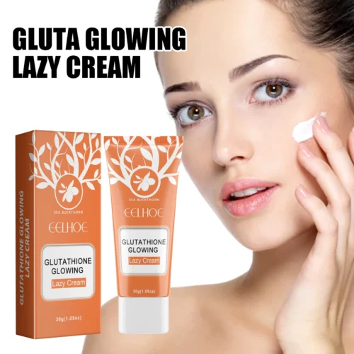 Gluta Glowing Lazy Cream Hydrating Brightening Skin Tone Covering Spots and Acne Marks Foundation Makeup Full Coverage Concealer