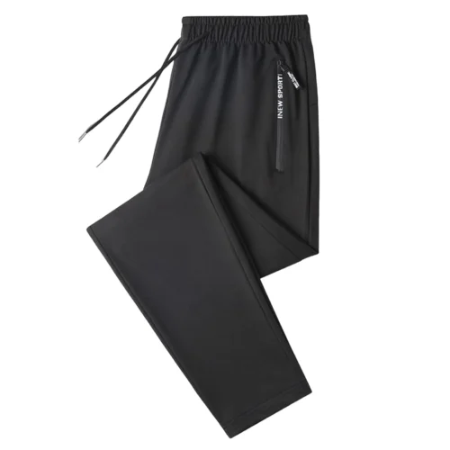 Sport Pants For Men Black Loose Casual High Waist Drawstring Trousers With Zipper Pocket 2024 Fitness Workout Bagggy Sweatpants