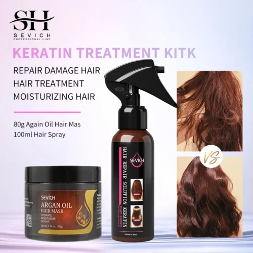 Sevich Hair Treatment Set 80g Argan Oil Moisturize Hair Mask Repair Damage Hair Root 100ml Hair Repair Spray Restore Soft Hair