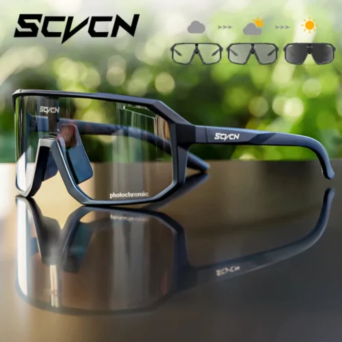 New Men's UV400 Photochromic Cycling Sunglasses Women Sports Running Eyewear Men Glasses Road Bike Bicycle Goggles