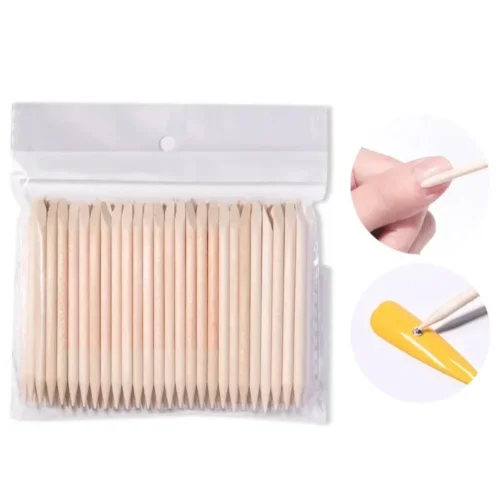 100Pcs/Pack Wood Cuticle Pusher Sticks 75/90/95/114/150/178/114MM For Gel Polish Remove Clean Pedicure DIY Design Dotting Tool