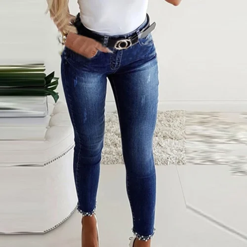 Women's Jeans High Waist Denim Pants Trousers 2024 Ripped Skinny Jeans Pants For Women Lifts Tail Push Up Jeans