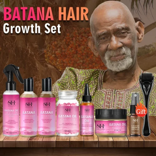 7pc Batana Oil Product Fast Hair Growth Oil For Men Hair Growing Spray Anti Hair Loss Shampoo Butter Hair Mask Hair Care Capsule