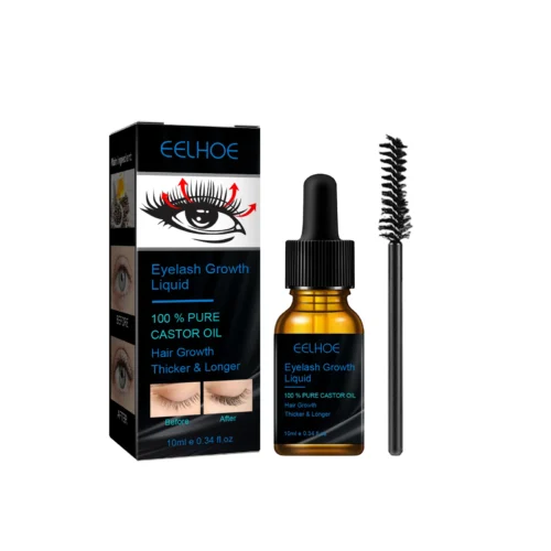 Eelhoe Castor Oil Mascara Promotes Eyelash Growth Natural Thick Eyelash Long Thick Curling Black Beautiful Flawless Mascara