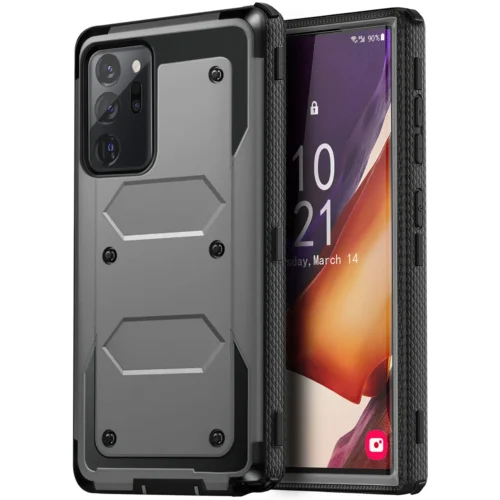 For Samsung Galaxy Note 20/Note 20 Ultra 5G Phone Case Shockproof Protective Heavy Duty Rugged Hybrid Cover Gray