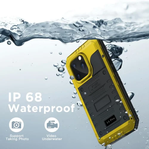 For iPhone 15 14 13 12 11 Pro Max XS XR 8 7 Plus SE3 IP68 Waterproof Rugged Metal Armor Case Shockproof Cover Screen Protector