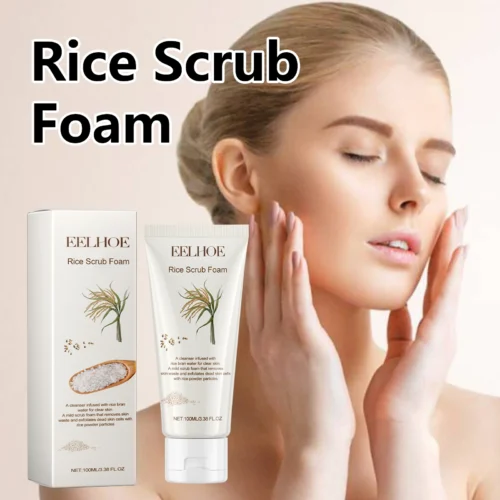 EElhoe Rice Raw Pulp Facial Cleanser Face Wash Foam skincare Moisturizing Skin Brightening Rejuvenation Face Cleanser Skin Care